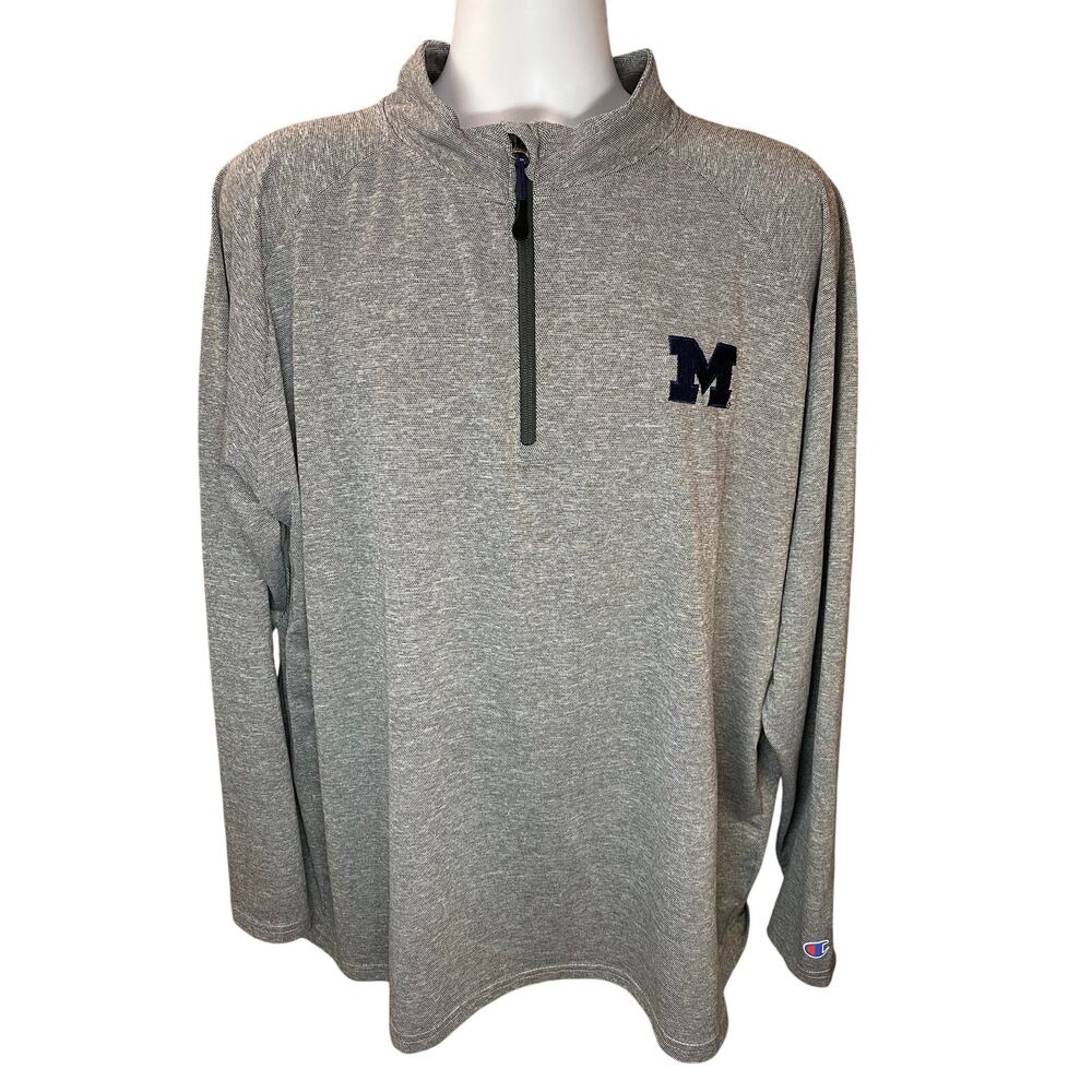 Champion Michigan Wolverines Quarter-Zip Pullover — XL Gray